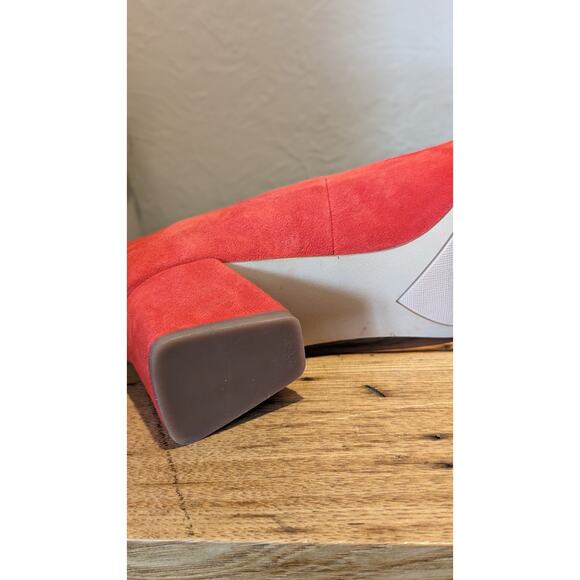 Franco Sarto Red Suede Leather Pump 2.25" Heel Womens Sz 8.5 - Picture 8 of 12